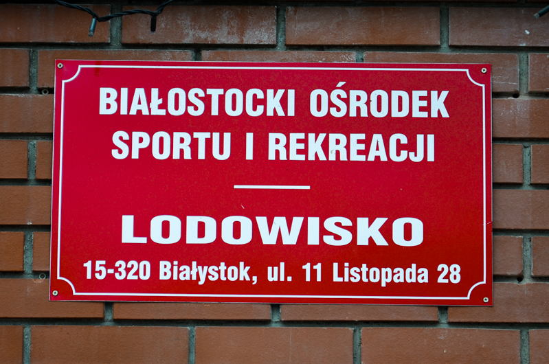 tablica informacyjna białostockiego lodowiska