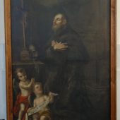 obraz "Święty Józef Kalasanty" z katedry pw. Trójcy Przenajświętszej w Drohiczynie.