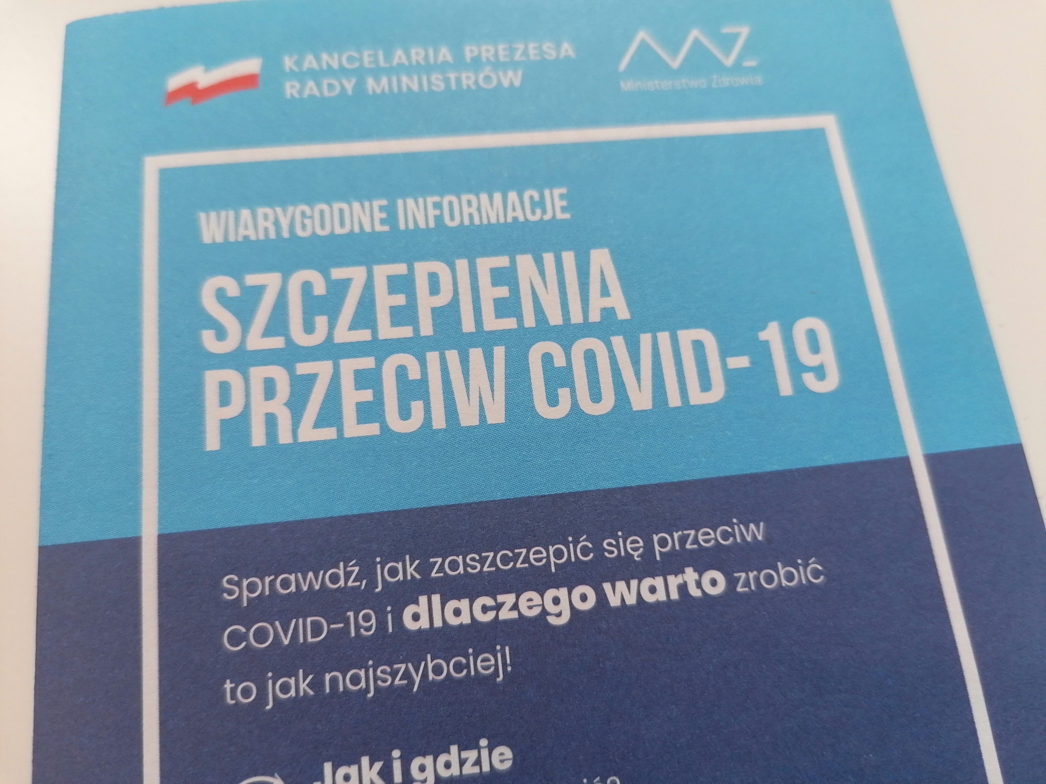 Ulotka informacyjna o szczepieniach przeciw COVID-19