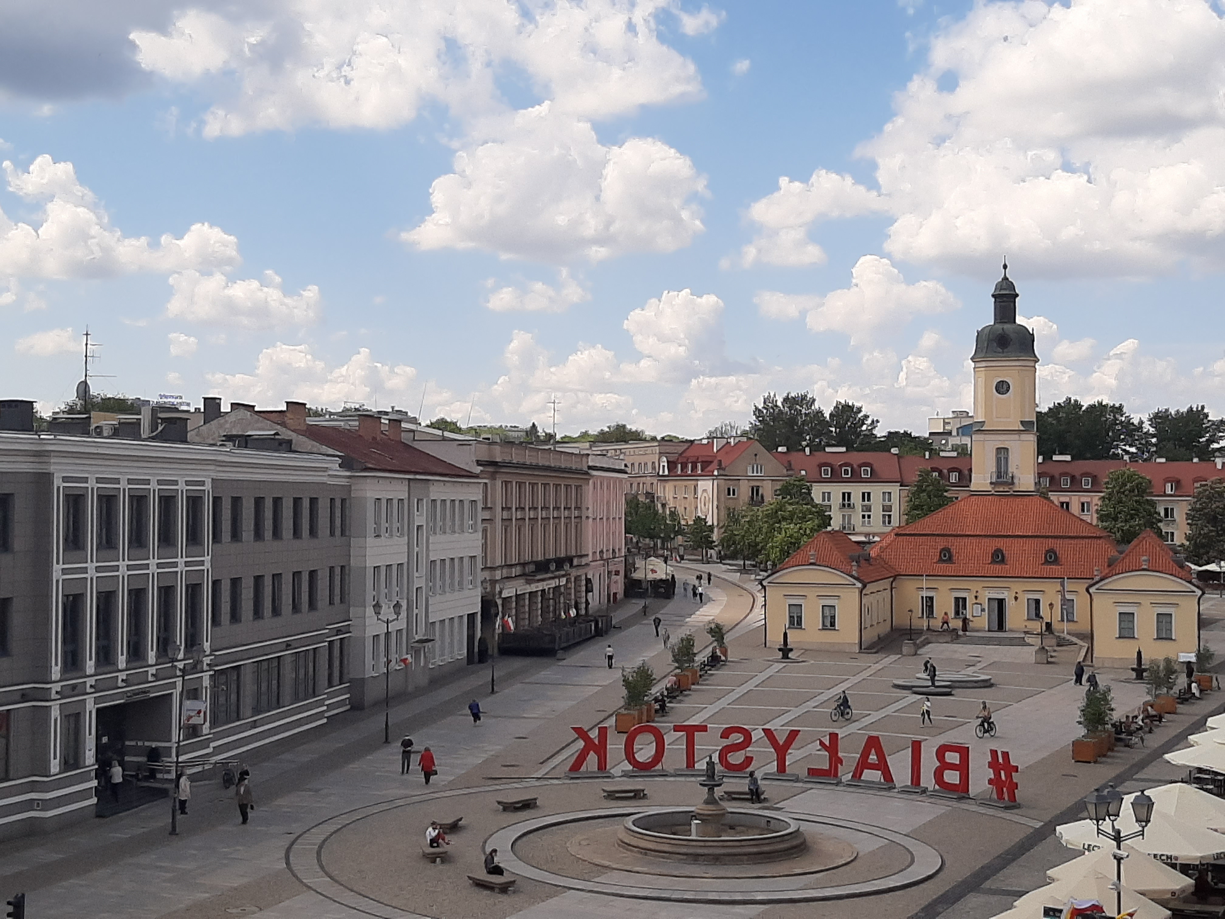 centrum białegostoku widziane z lotu ptaka