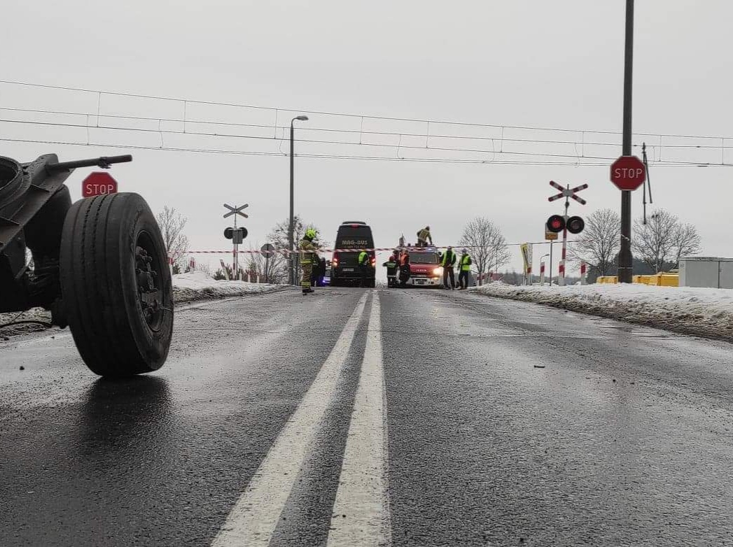 wypadek na przejeździe kolejowym