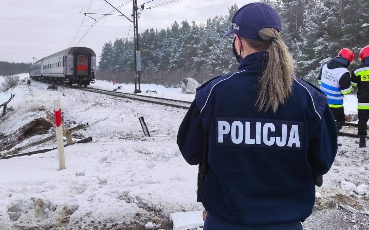 wypadek na przejeździe kolejowym