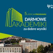 Plakat promujący akcję darmowe akademiki