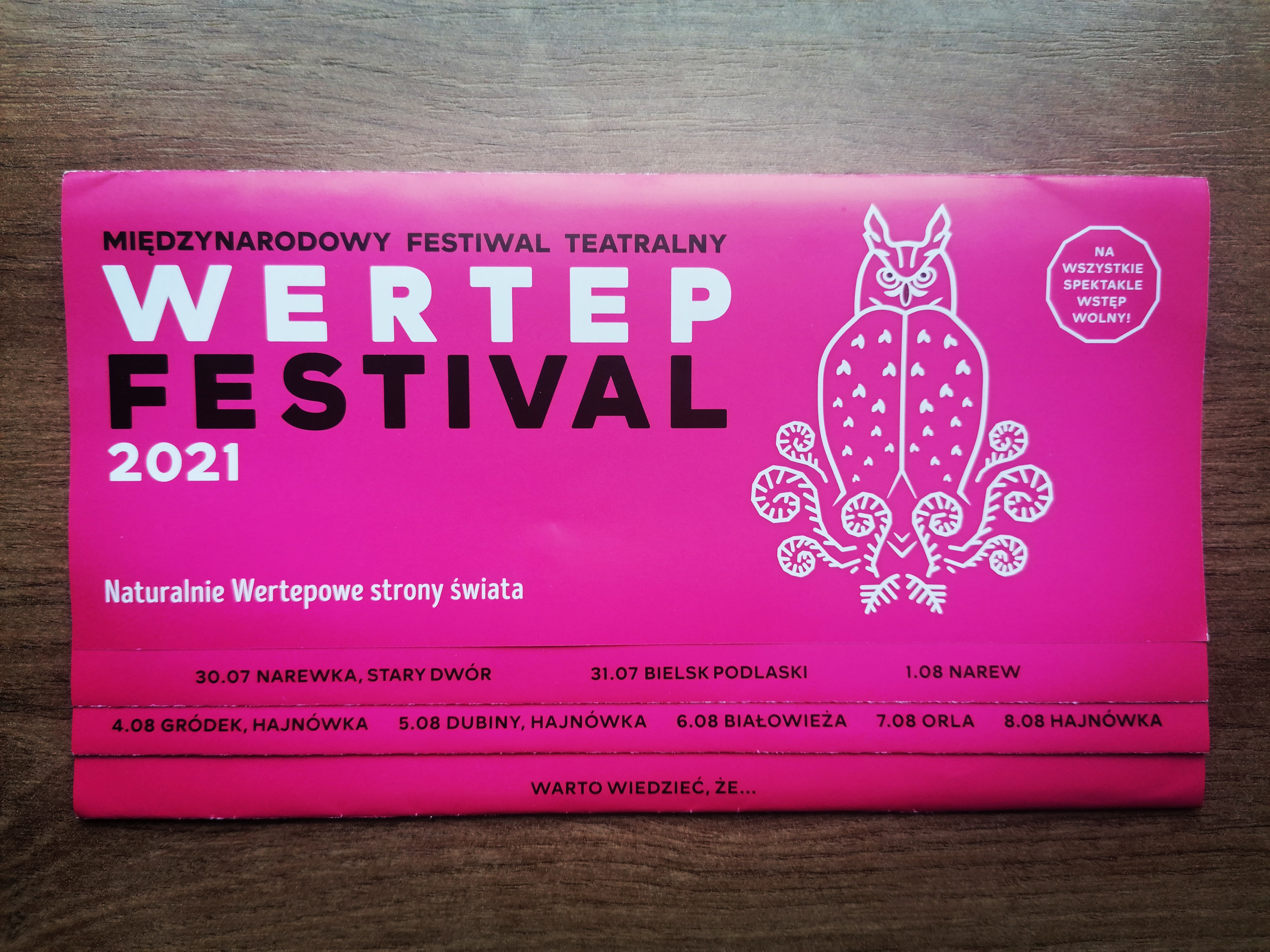 Ulotka Festiwalu Wertep