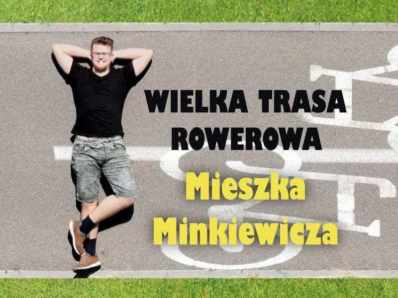 Grafika, na ścieżce rowerowej jeży mężczyzna