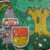 Mural z wizerunkiem krasnoludków