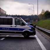 radiowóz w miejscu wypadku