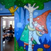 Mural z wizerunkiem krasnoludków