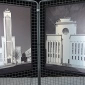 zdjecia modernistyczny budynków Kowna na wystawie na na Wydziale Architektury Politechniki Białostockiej