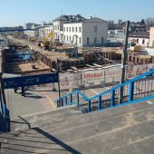 Kładka nad torami przy dworcu kolejowym Białymstoku