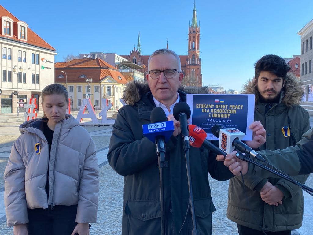 Poseł Tyszkiewicz na Rynku Kościuszki