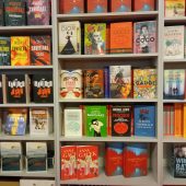 Książki i albumy i na regałach
