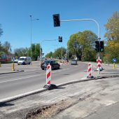 Skrzyżowaniee Kopernika i Łomżyńskiej bez asfaltu