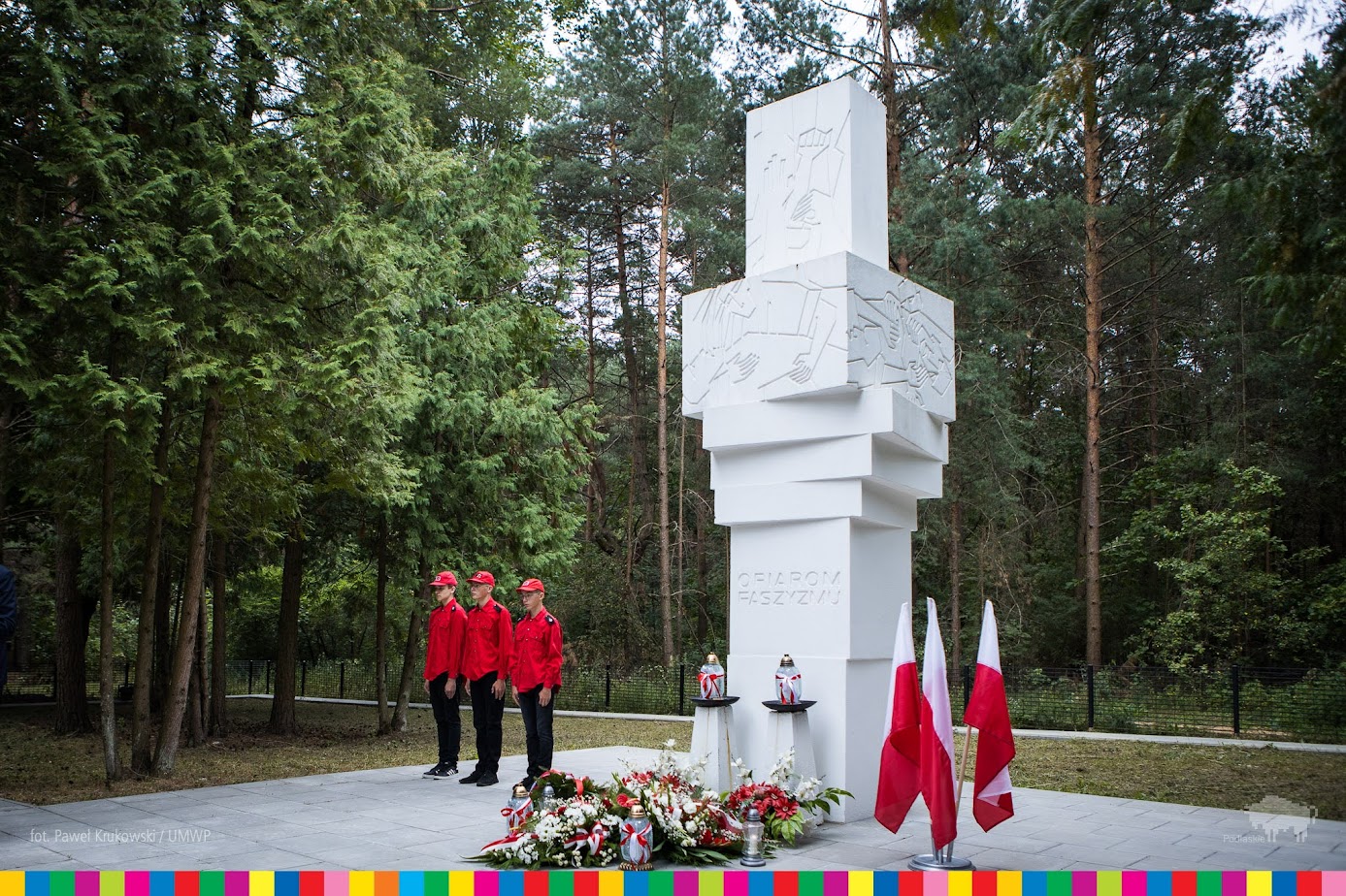 Pomnik przy lesie