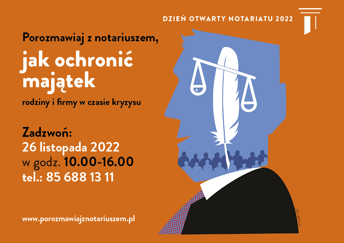 Plakat z rysunkiem głowy z profilu z grafiką liścia i wagi, obok data i hasło wydarzenia.