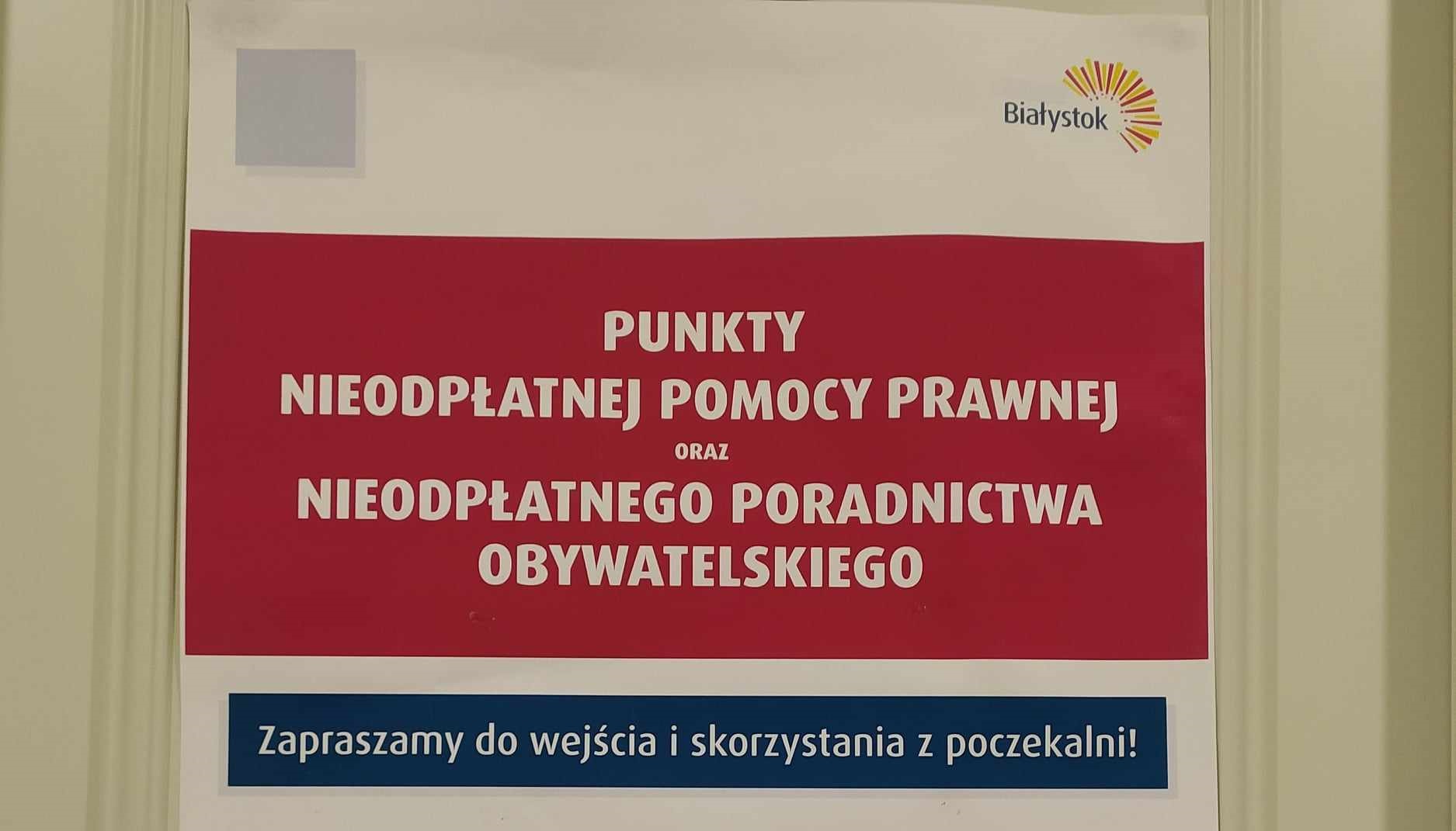 Plakat na drzwiach