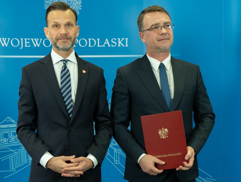 Wojewoda Podlaski Jacek Brzozowski i Wojewódzki Konserwator Zabytków dr Adam Musiuk