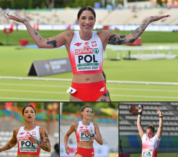 Kolaż ze zdjęć lekkoatletyczek.
