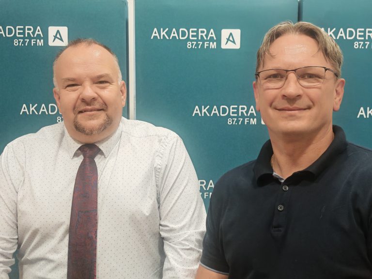 Piotr Borkowski i Roman Trochimczuk w studio Akadera