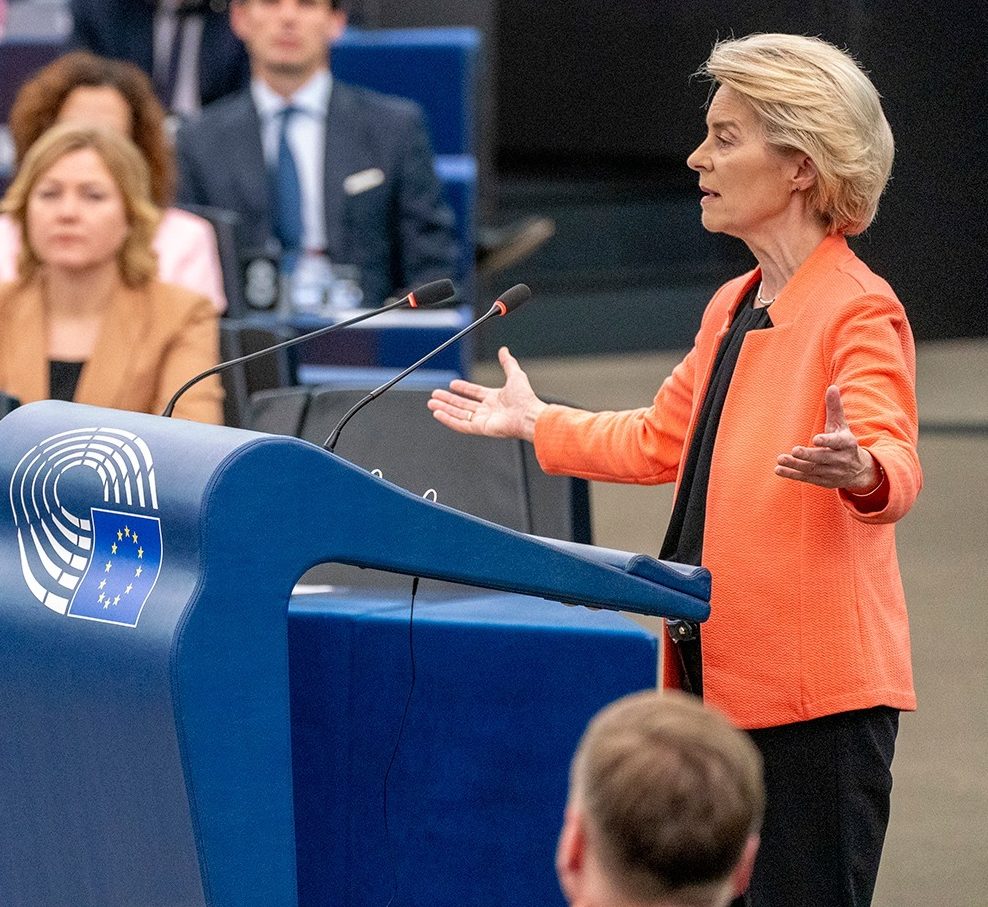 Ursula Von Der Leyen na mównicy w Europarlamencie