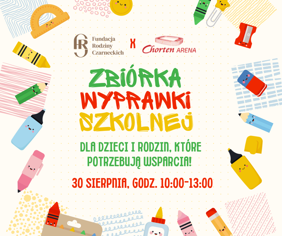 Plakat promujący zbiórkę wyprawki szkolnej