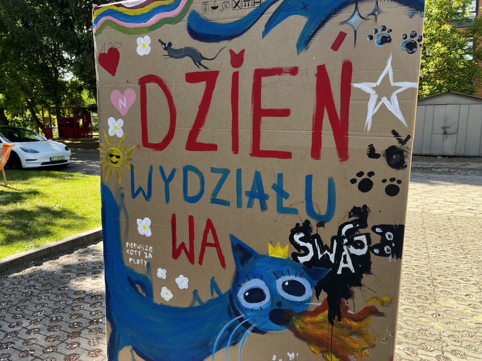 Malowana ścianka – efekt wspólnej twórczości studentów WA, fot. A. Jakuć