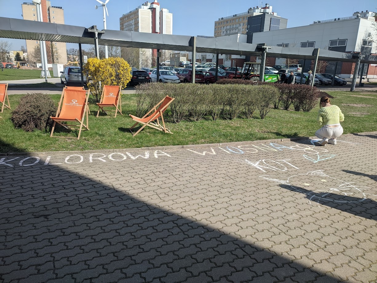 Malowanie kredą na kampusie PB, fot. Hanna Kość