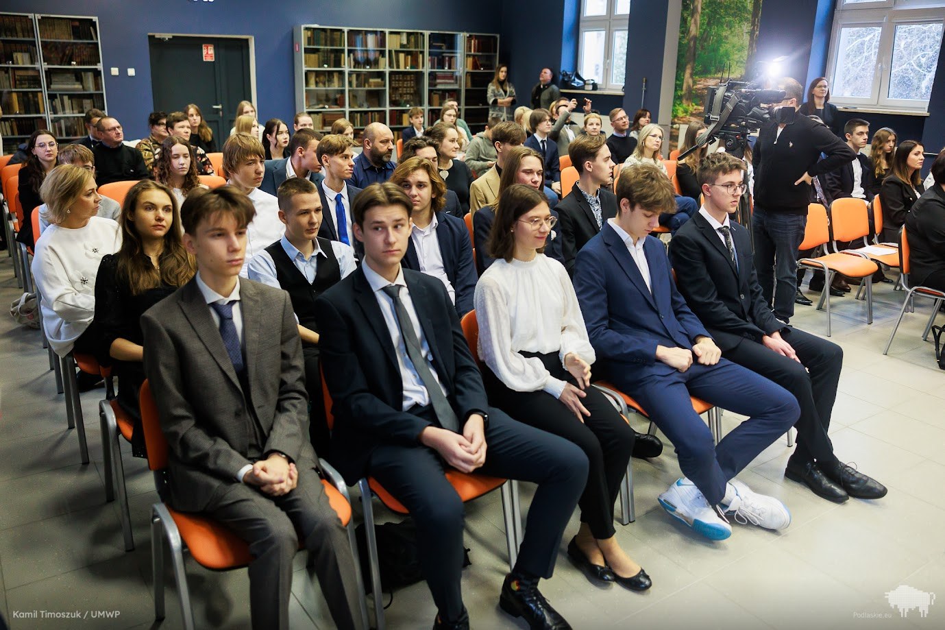 Najzdolniejsi uczniowie z Podlaskiego odebrali stypendia za wybitne osiągnięcia naukowe podczas uroczystej gali w Centrum Edukacji Nauczycieli w Białymstoku, fot. Kamil Timoszuk/UMWP