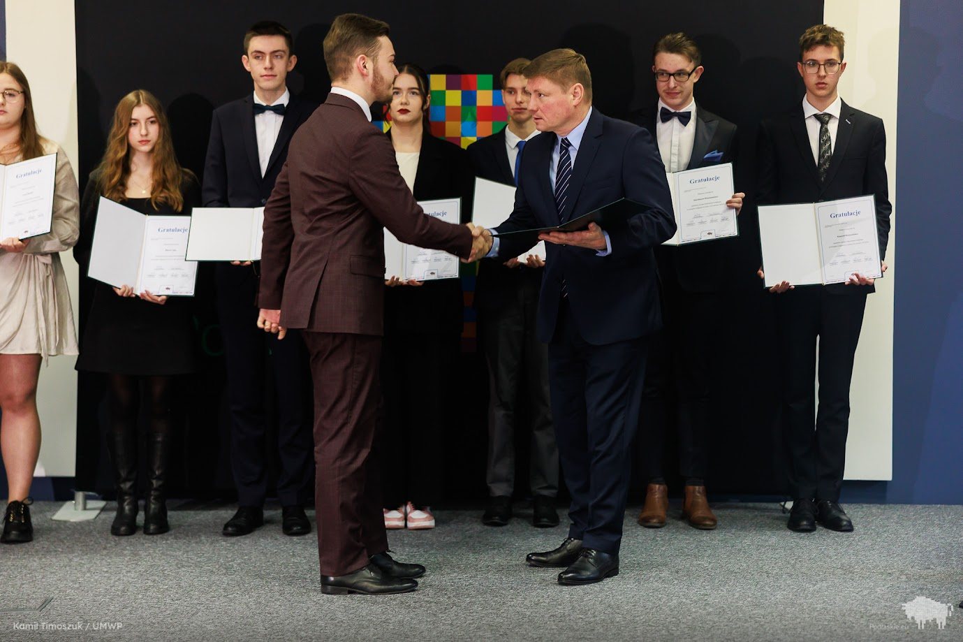 Najzdolniejsi uczniowie z Podlaskiego odebrali stypendia za wybitne osiągnięcia naukowe podczas uroczystej gali w Centrum Edukacji Nauczycieli w Białymstoku, fot. Kamil Timoszuk/UMWP